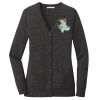 (KM) Ladies Marled Cardigan Sweater Thumbnail