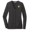 (KM) Ladies Marled Cardigan Sweater Thumbnail