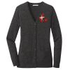 (KM) Ladies Marled Cardigan Sweater Thumbnail