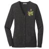 (KM) Ladies Marled Cardigan Sweater Thumbnail