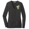 (KM) Ladies Marled Cardigan Sweater Thumbnail