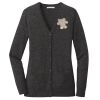 (KM) Ladies Marled Cardigan Sweater Thumbnail