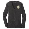 (KM) Ladies Marled Cardigan Sweater Thumbnail