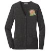(KM) Ladies Marled Cardigan Sweater Thumbnail