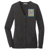 (KM) Ladies Marled Cardigan Sweater Thumbnail
