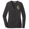 (KM) Ladies Marled Cardigan Sweater Thumbnail
