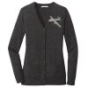 (KM) Ladies Marled Cardigan Sweater Thumbnail