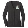 (KM) Ladies Marled Cardigan Sweater Thumbnail