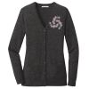 (KM) Ladies Marled Cardigan Sweater Thumbnail