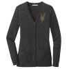 (KM) Ladies Marled Cardigan Sweater Thumbnail