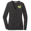 (KM) Ladies Marled Cardigan Sweater Thumbnail