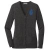 (KM) Ladies Marled Cardigan Sweater Thumbnail