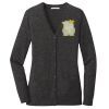 (KM) Ladies Marled Cardigan Sweater Thumbnail