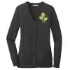 (KM) Ladies Marled Cardigan Sweater Thumbnail