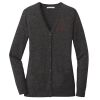 (KM) Ladies Marled Cardigan Sweater Thumbnail