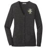 (KM) Ladies Marled Cardigan Sweater Thumbnail