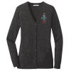 (KM) Ladies Marled Cardigan Sweater Thumbnail