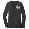 (KM) Ladies Marled Cardigan Sweater Thumbnail
