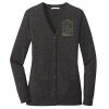 (KM) Ladies Marled Cardigan Sweater Thumbnail