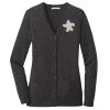 (KM) Ladies Marled Cardigan Sweater Thumbnail