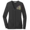 (KM) Ladies Marled Cardigan Sweater Thumbnail