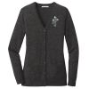 (KM) Ladies Marled Cardigan Sweater Thumbnail