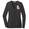 (KM) Ladies Marled Cardigan Sweater Thumbnail