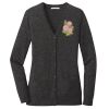(KM) Ladies Marled Cardigan Sweater Thumbnail