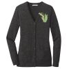 (KM) Ladies Marled Cardigan Sweater Thumbnail