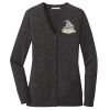 (KM) Ladies Marled Cardigan Sweater Thumbnail