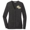 (KM) Ladies Marled Cardigan Sweater Thumbnail