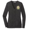 (KM) Ladies Marled Cardigan Sweater Thumbnail