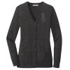 (KM) Ladies Marled Cardigan Sweater Thumbnail