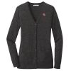 (KM) Ladies Marled Cardigan Sweater Thumbnail