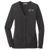 (KM) Ladies Marled Cardigan Sweater Thumbnail