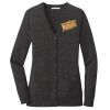 (KM) Ladies Marled Cardigan Sweater Thumbnail